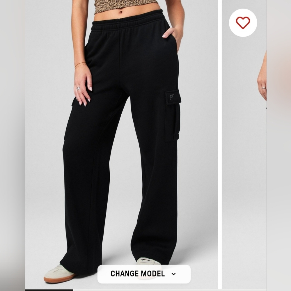Fabletics Cozy Fleece Wide Leg Cargo Pants